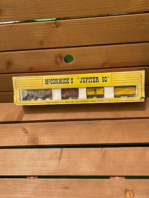 MCCORMICK’S “JUPITER 60” LOCOMOTIVE, WOOD TENDER, MAIL CAR & PASSENGER CAR