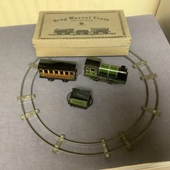Vintage Early Bing Clockwork Train Set Great Western Railroad Used Works