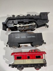 Marx 490 O Gauge Model Railroad 0-4-0 Engine w/New York Central Tender & Caboose