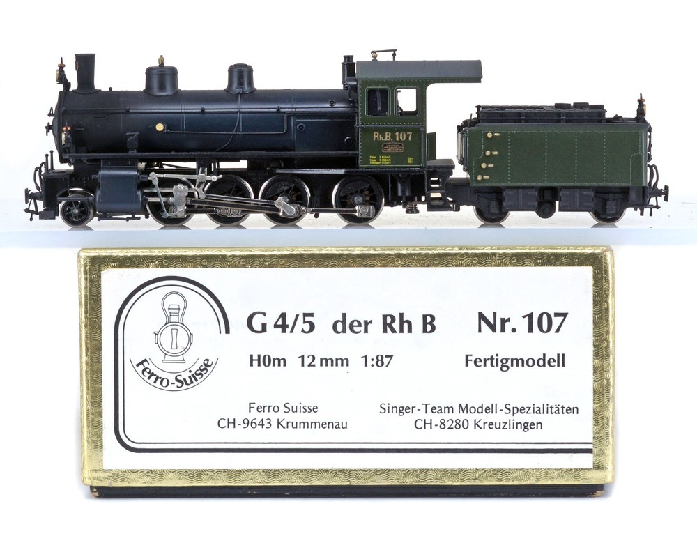FERRO SUISSE H0m HOm 12mm 1:87 BRASS RhB G 4/5 Nr.107 , Fertigmodell