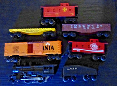 Lionel O Scale 2-4-0 Santa Fe ATSF Steam Engine & Cars Lot FREE SHIPPING!