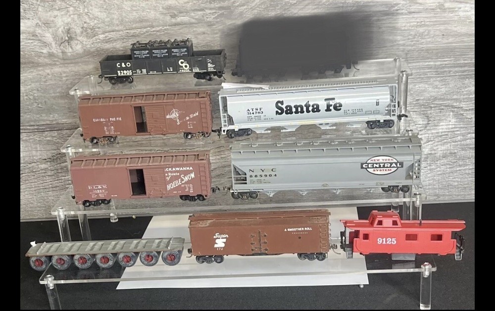 (8 Lot) HO SCALE Train Caboose Car Santa Fe Tanker TENDER MANTUA VARIOUS BRANDS